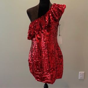 NWT Red sequin Leith dress